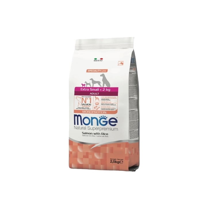 Monge superpremium ExtraSmall-2 kg salmone e riso KG 2.5