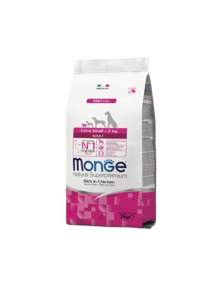 Monge superpremium ExtraSmall-2 kg adult ricco di pollo KG 3