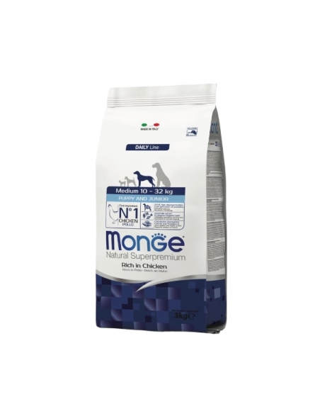 Monge superpremium medium Puppy&Junior ricco di pollo KG 3
