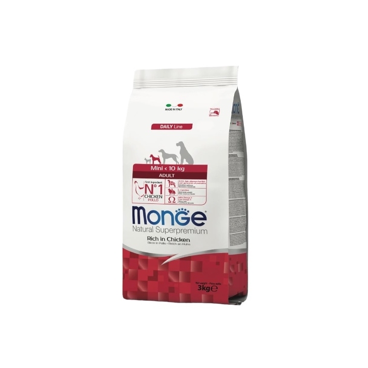 Monge superpremium mini-10 kg adult ricco di pollo KG 3
