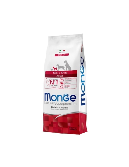 Monge superpremium mini-10 kg adult ricco di pollo KG 7.5