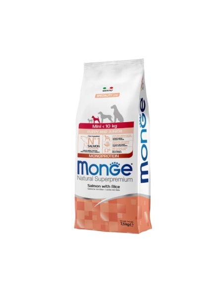 Monge superpremium mini-10 kg Puppy&Junior monoproteico salmone e riso KG 7.5
