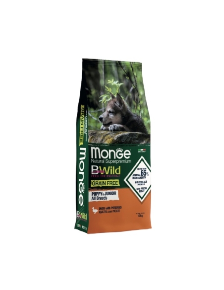 Monge bwild all breeds grainfree Puppy&Junior anatra e patate KG 12