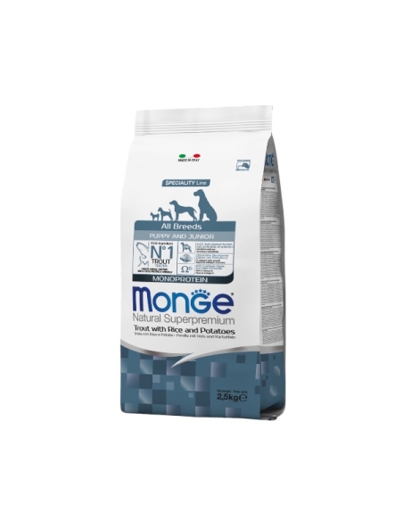 Monge superpremium all breeds adult monoproteico trota, riso e patate KG 2.5