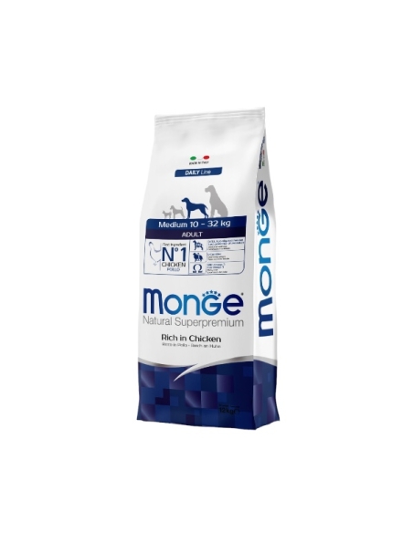 Monge superpremium medium adult ricco di pollo KG 12