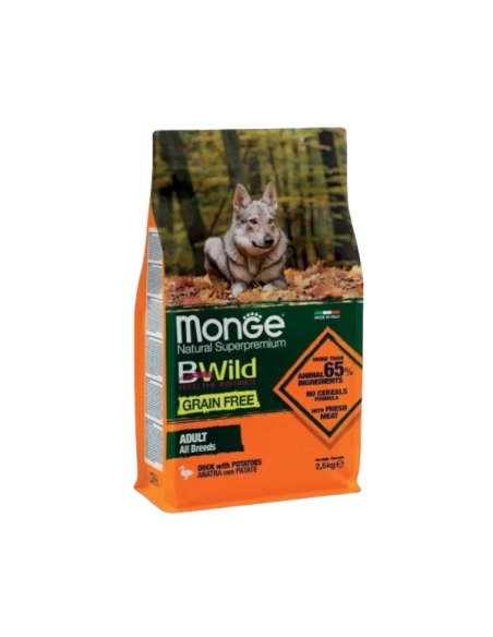 Monge bwild all breeds grainfree adult anatra e patate KG 2.5