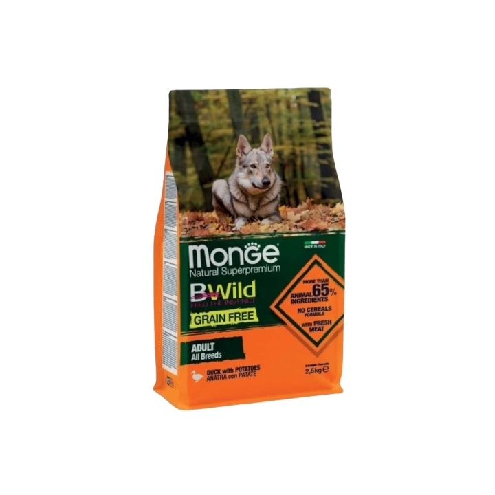 Monge bwild all breeds grainfree adult anatra e patate KG 2.5