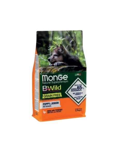 Monge bwild all breeds grainfree Puppy&Junior anatra e patate KG 2.5