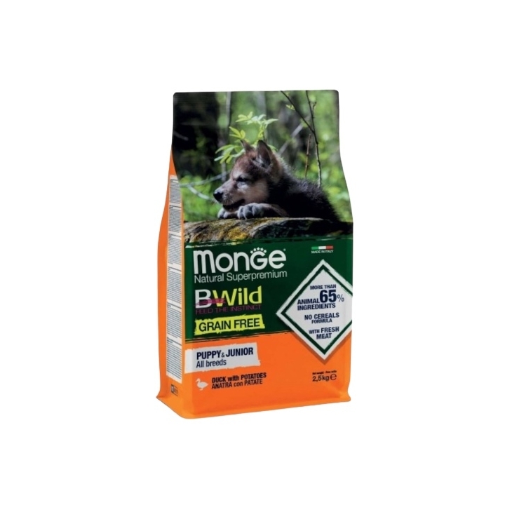 Monge bwild all breeds grainfree Puppy&Junior anatra e patate KG 2.5