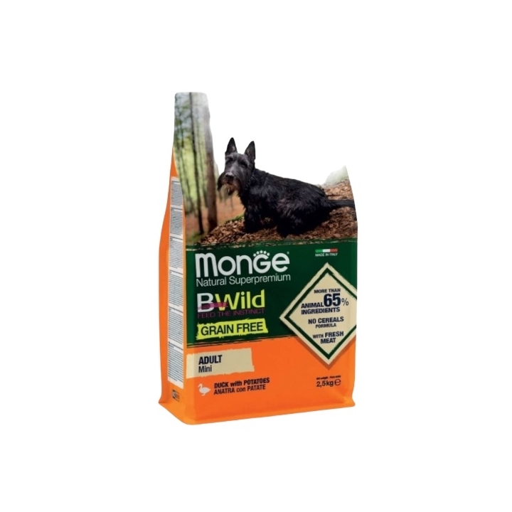 Monge bwild grain free adult anatra e patate KG 2.5