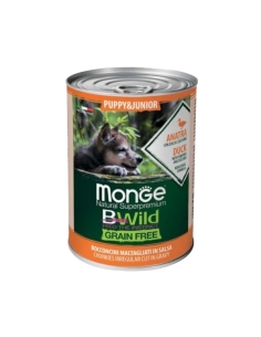 Monge bwild Puppy&Junior anatra zucca e zucchine 400 gr