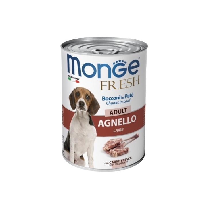 Monge fresh bocconi in pate' adult agnello 400 gr