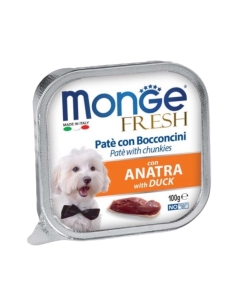 Monge fresh in vaschetta pate' con bocconi di anatra 100 gr