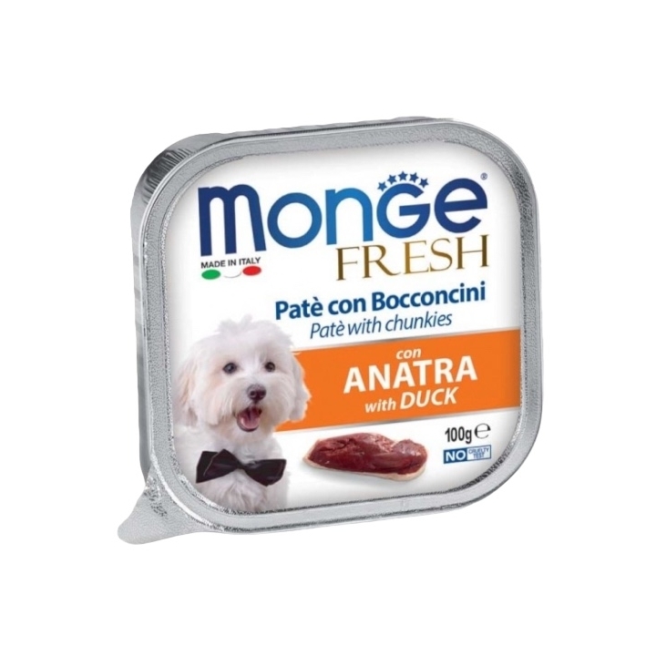 Monge fresh in vaschetta pate' con bocconi di anatra 100 gr