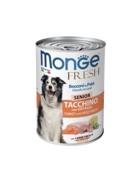 Monge fresh bocconi in pate' adult Senior tacchino con ortaggi 400 gr