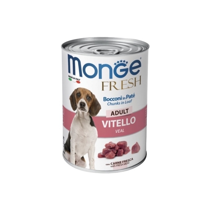 Monge fresh bocconi in pate' adult vitello 400 gr