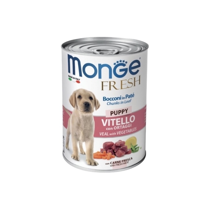 Monge fresh bocconi in pate' adult Puppy vitello con ortaggi 400 gr