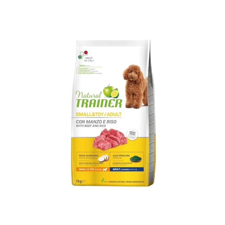 Natural trainer dog small&toy adult con manzo e riso KG 7