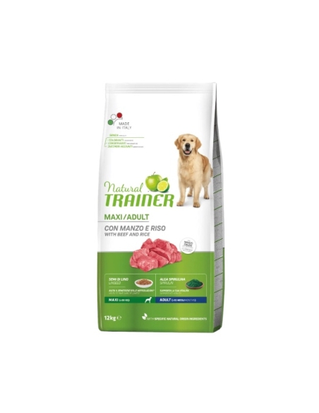 Natural trainer dog maxi adult con manzo e riso KG 12