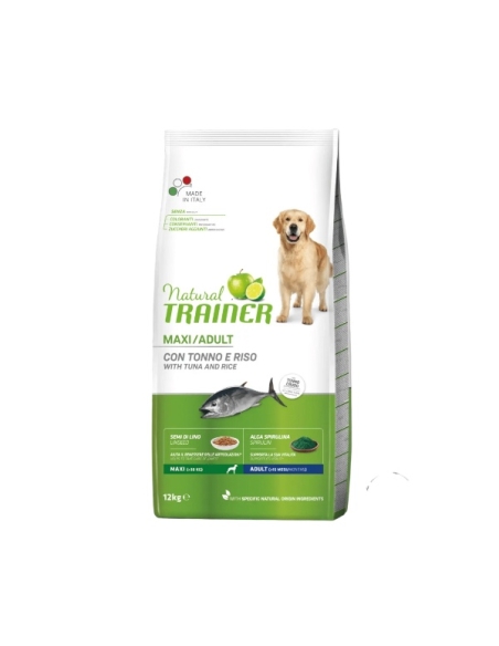 Natural trainer dog maxi adult con tonno e riso KG 12