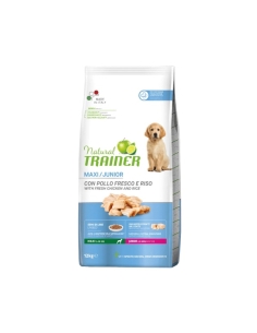 Natural trainer dog maxi junior con pollo fresco e riso KG 12