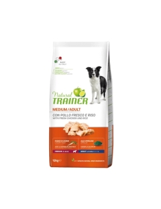 Natural trainer dog medium adult con pollo fresco e riso KG 12