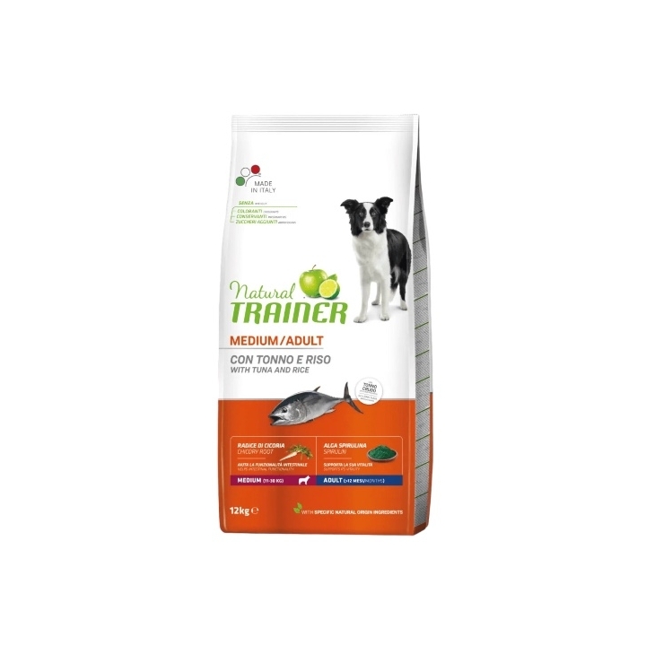 Natural trainer dog medium adult con tonno e riso KG 12