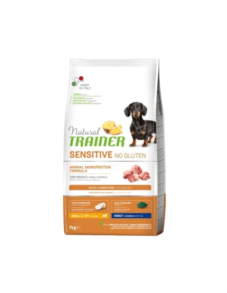 Natural trainer dog sensitive no gluten small&toy adult maiale e cereali integrali KG 7