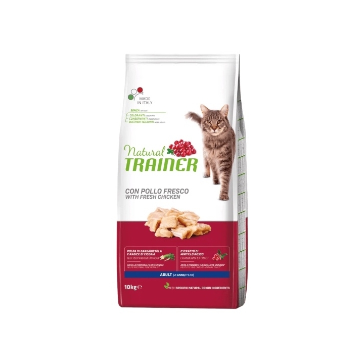 Natural trainer cat adult con pollo fresco KG 10