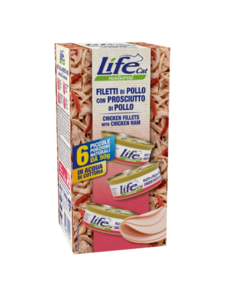 Life cat filetti e prosciutto di pollo MULTIBOX 6 pz.x50 gr.