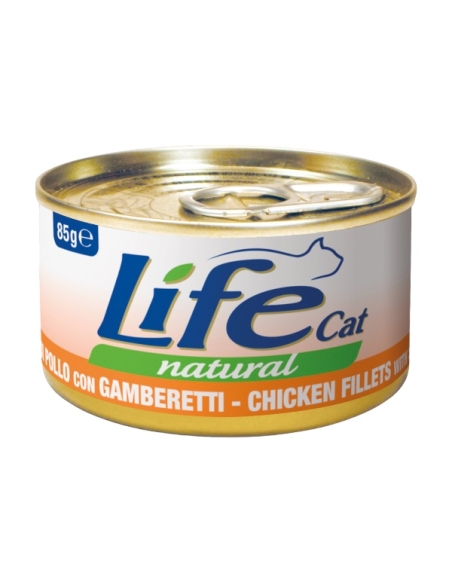 Life cat filetti di pollo con gamberetti  85 gr