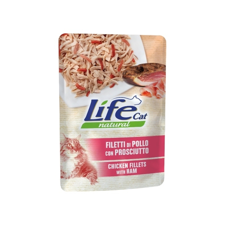 Life cat filetti di pollo con prosciutto 70 gr