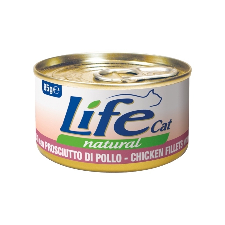 Life cat filetti di pollo con prosciutto 85 gr