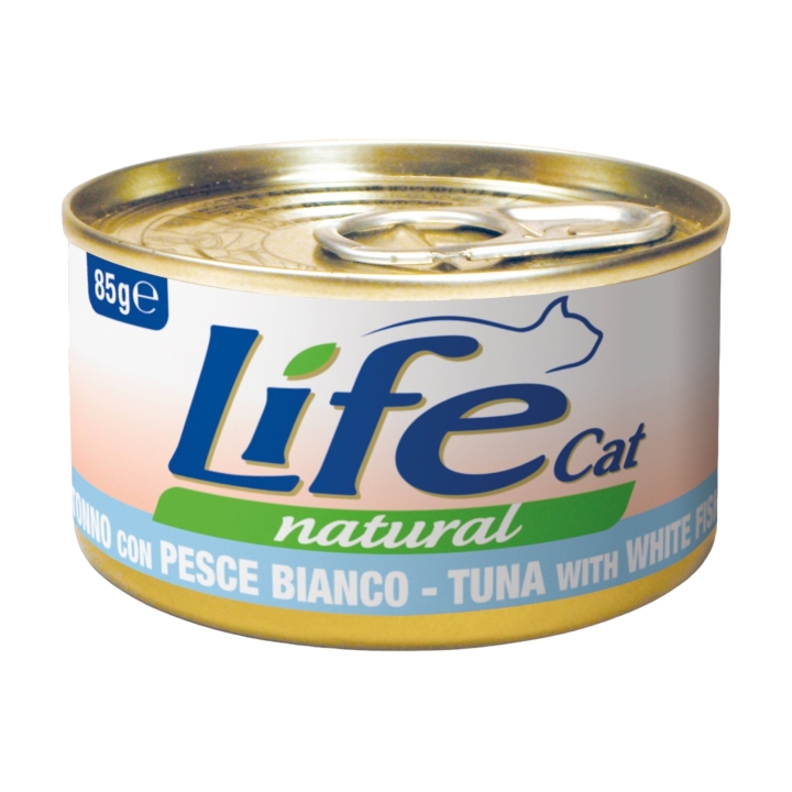 Life cat tonnetto con pesce bianco 85 gr