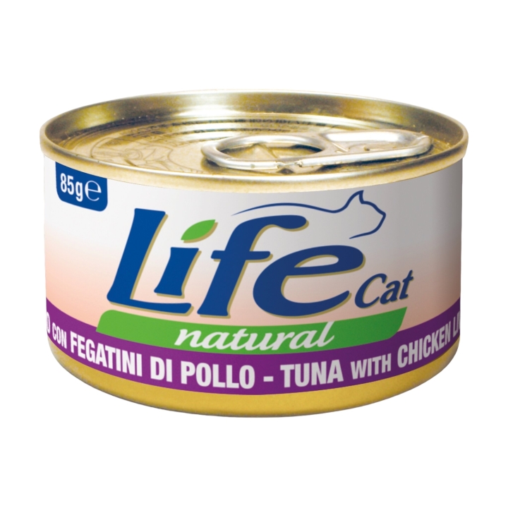 Life cat tonno con fegatini di pollo 85 gr