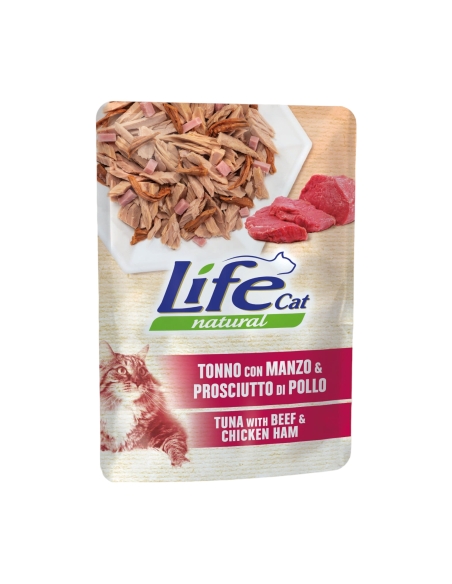 Life cat tonno con manzo e prosciutto 70 gr