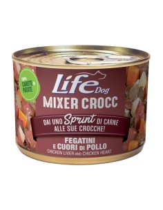 Life Dog mixer crocc  fegatini e cuore di pollo 150 gr