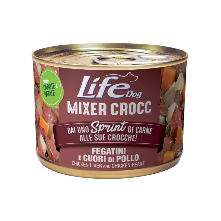 Life Dog mixer crocc  fegatini e cuore di pollo 150 gr
