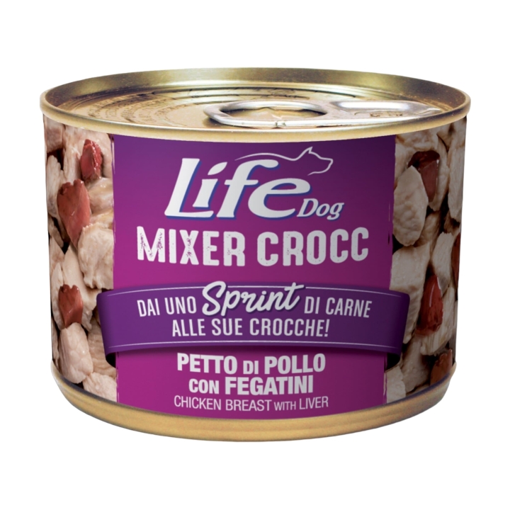 Life Dog mixer crocc petto di pollo con fegatini 150 gr