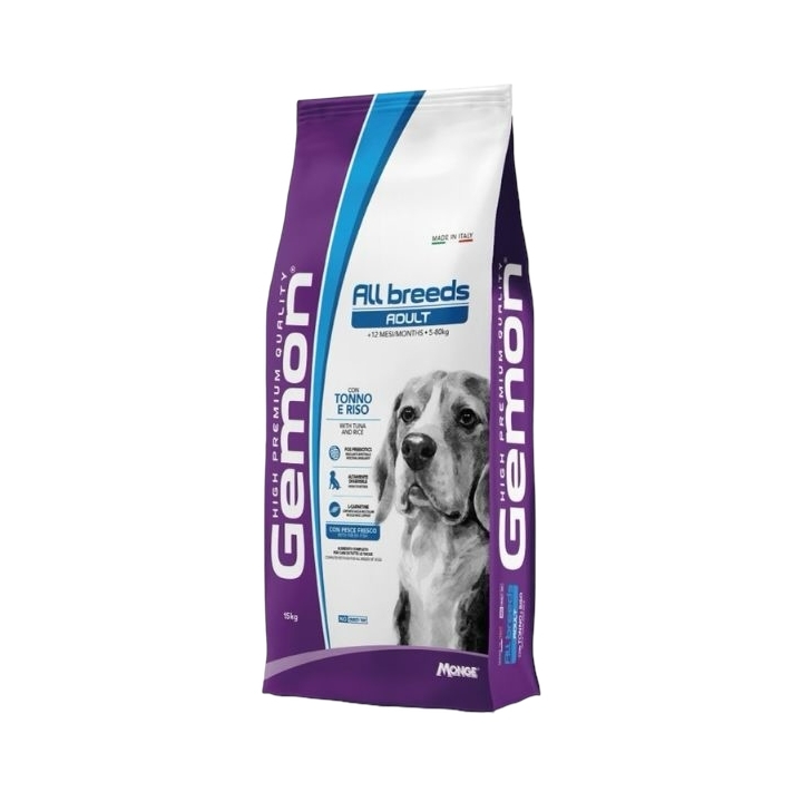 Gemon Dog All breeds Adult con Tonno e Riso KG 15