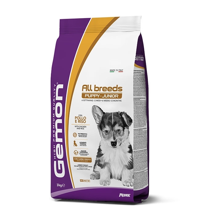 Gemon Dog All breeds Puppy&Junior pollo e riso KG 3