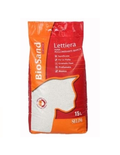 Lettiera BIOSAND super/agglomerante color Bianco LT 15