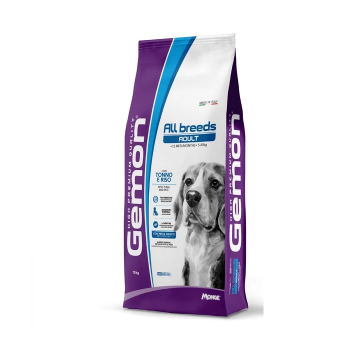 Gemon Dog All breeds Adult con Tonno e Riso KG 15