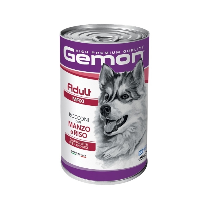 Gemon dog bocconi Adult maxi manzo e riso 1250 gr