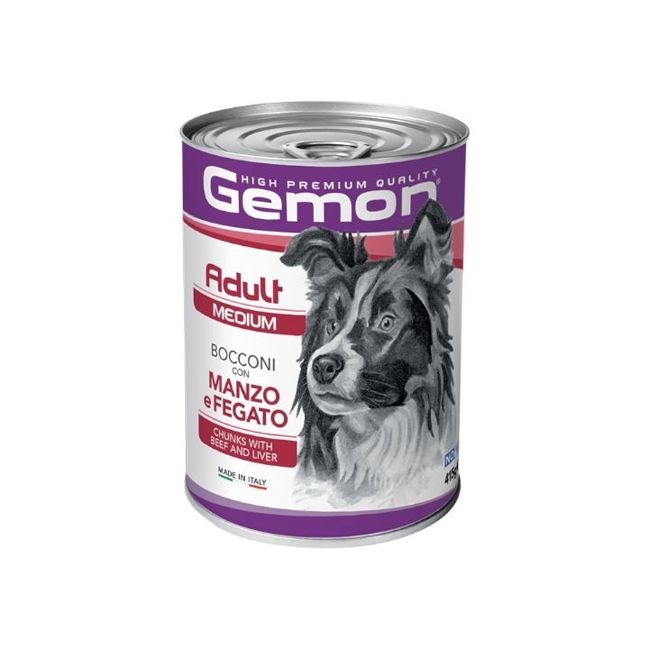 Gemon dog bocconi Adult medium manzo e fegato 415 gr