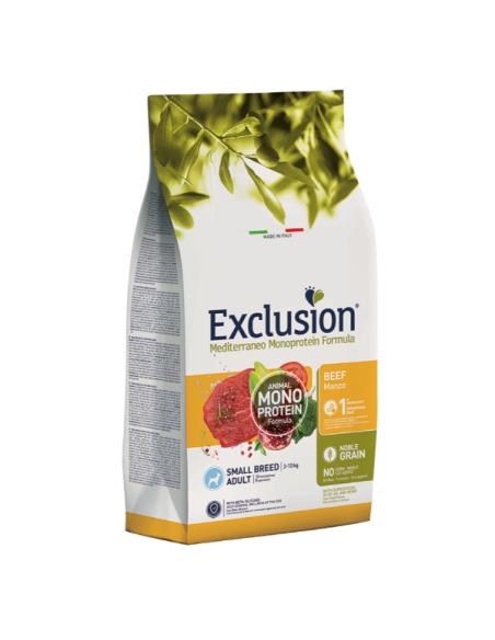 Exclusion Dog mediterraneo monoprotein Small breed Adult manzo KG 7