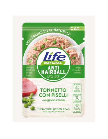 Life Cat Busta Anti Hairball Tonnetto con Piselli 70 gr