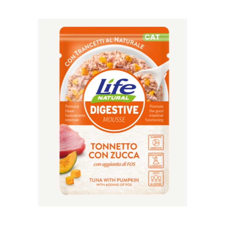 Life Cat Busta Digestive Tonnetto con Zucca 70 gr