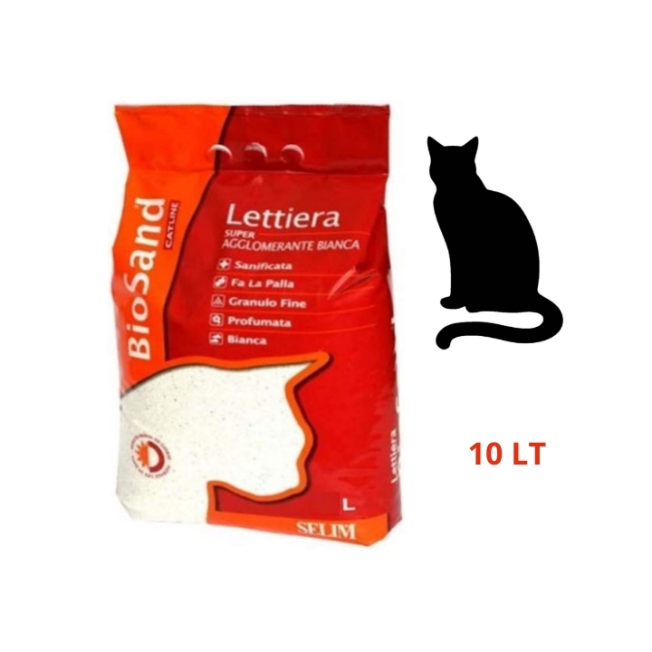 Lettiera BIOSAND super/agglomerante color Bianco LT 10