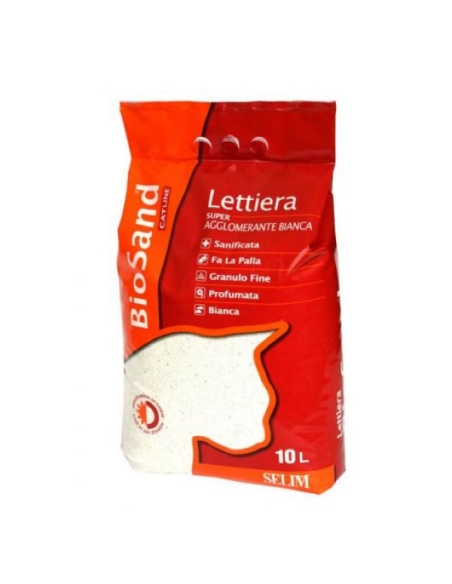Lettiera BIOSAND super/agglomerante color Bianco LT 10